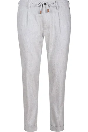 ELEVENTY Broeken, Heren, Grijs, W40, Wol, Slim-fit broek