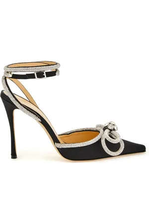 Mach & Mach Schoenen, Dames, Zwart, 41 EU, Satijn, Kristal-versierde satijnen pumps