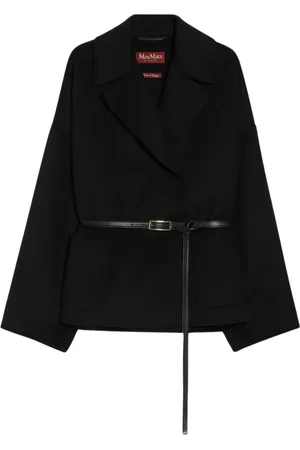 Max Mara Mantels, Dames, Zwart, S, Wol, Stijlvolle Jas van Wolmix