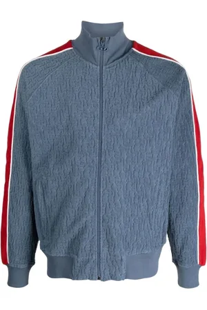 Diesel Sweatshirts & Hoodies, Heren, Blauw, S, Katoen, Sweatshirt met rits en streep op de mouw