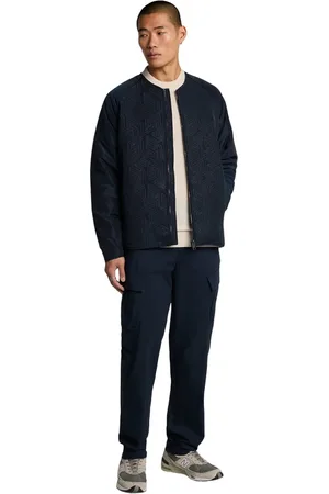 Lyle & Scott Jassen, Heren, Blauw, S, Polyester, Emblem Gewatteerd Jack