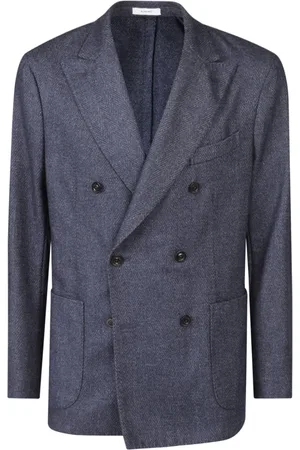 Boglioli Jassen, Heren, Blauw, XL, Wol, Verfijnde Double-Breasted Blazer