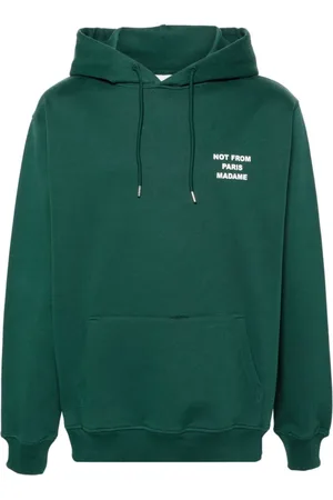 Drôle de Monsieur Sweatshirts & Hoodies, Heren, Groen, M, Katoen, Hoodie met logo-print