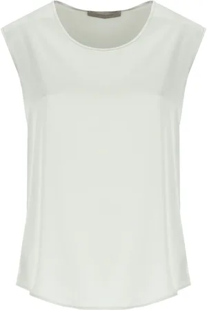 D.EXTERIOR Tops, Dames, Groen, M, Satijn, Groene Satijnen Mouwloze Top met Ronde Hals