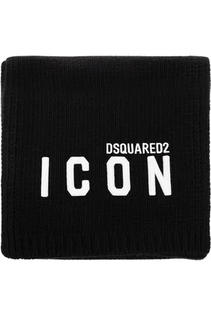 Dsquared2 Accessoires, Heren, Zwart, ONE Size, Wol, Branded Sjaal
