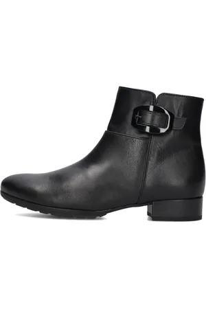 Gabor Schoenen, Dames, Zwart, 36 EU, Leer, Zwarte enkellaarsjes Stijlvol Comfortabel