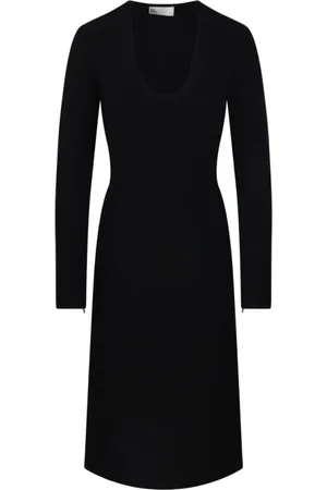 Tory Burch Kleedjes, Dames, Zwart, S, Zwarte U-Hals Sweater Jurk