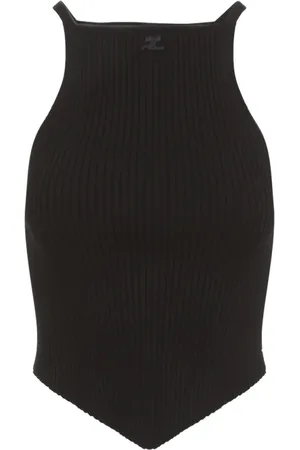 Courrèges Tops, Dames, Zwart, S, Polyester, Top