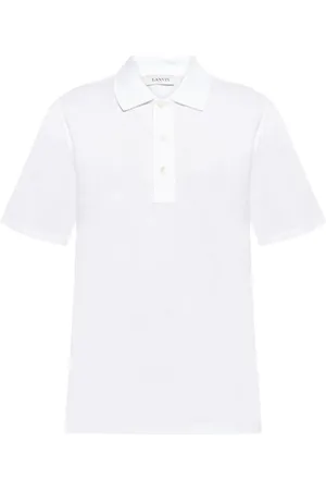 Lanvin Tops, Heren, Wit, S, Katoen, Wit Poloshirt met Korte Mouwen