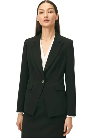 Brooks Brothers Jassen, Dames, Zwart, L, Polyester, One-Button Crepe Suit Jacket