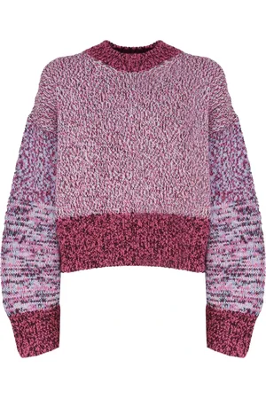 Loewe Truien, Dames, Paars, M, Wol, Runway Multicolor Crewneck Trui