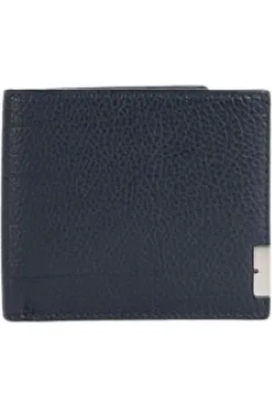Burberry Accessoires, Heren, Zwart, ONE Size, Leer, Marineblauwe leren portemonnee