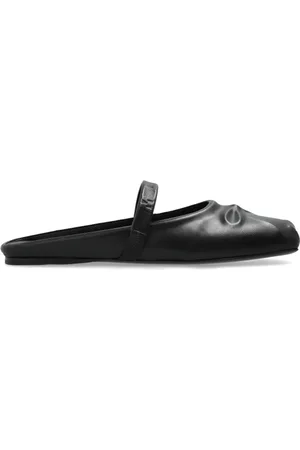 Marni Schoenen, Dames, Zwart, 38 EU, Leer, Leren Slippers