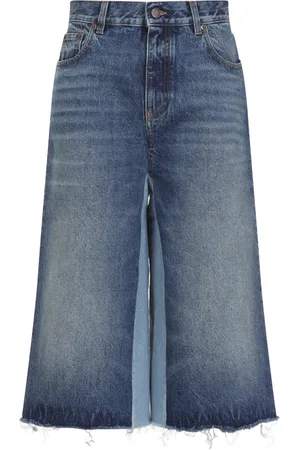 Chloé Korte broeken, Dames, Blauw, S, Katoen, Wijde Jeans