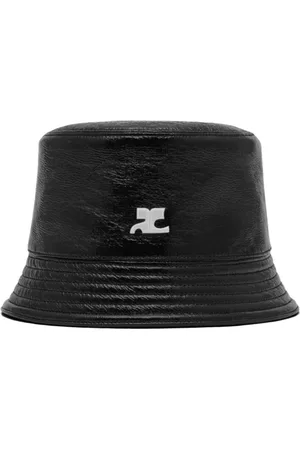 Courrèges Accessoires, Dames, Zwart, M, Katoen, Vinyl Bucket Hat