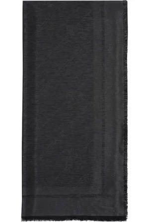 Elisabetta Franchi Accessoires, Dames, Zwart, ONE Size, Lurex Jacquard Pashmina Sjaal