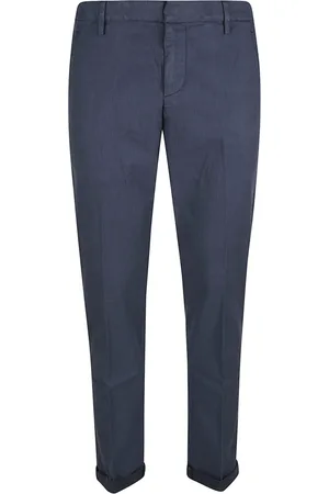Dondup Broeken, Heren, Blauw, W35, Katoen, Blauwe Broek Elegante Stijl