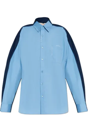 Marni Blouses & Shirts, Dames, Blauw, S, Katoen, Shirt met Zak