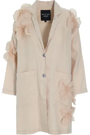 Bitte Kai Rand Mantels, Dames, , S, Polyester, Lazy Linen Jas met Tulle Bloemen