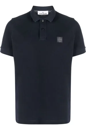 Stone Island Tops, Heren, Blauw, M, Polo MC Marino Patch Logo