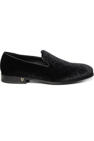Salvatore Ferragamo Schoenen, Heren, Zwart, 41 EU, Zwarte Velvet Loafers