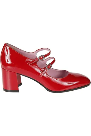 Carel Schoenen, Dames, Rood, 38 EU, Leer, Alice Patent Mary Jane Duo Pumps