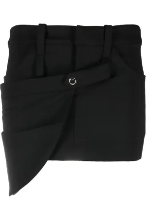 COPERNI Rokken, Dames, Zwart, M, Asymmetrische Rok met Rits- en Knoopsluiting