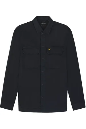 Lyle & Scott Overhemden, Heren, Blauw, S, Katoen, Garment Dyed Overshirt