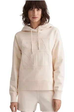 GANT Sweatshirts & Hoodies, Dames, , S, Katoen, Tone-on-Tone Logo Hooded Sweatshirt