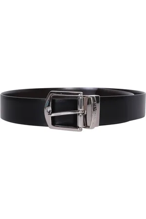 CANALI Accessoires, Heren, Zwart, 105 CM, Leer, Zwarte riem met gegraveerd logo