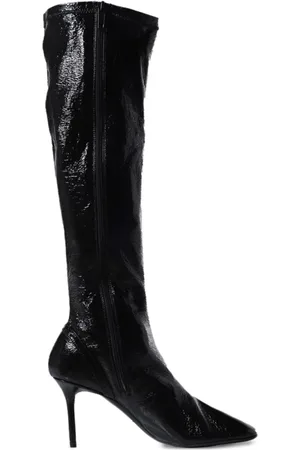 Courrèges Schoenen, Dames, Zwart, 36 EU, Katoen, Oblique Laarsjes met Rits en Band