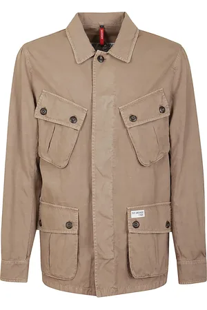 FAY Jassen, Heren, , M, Katoen, Double Front Katoenen Jas Ivoor