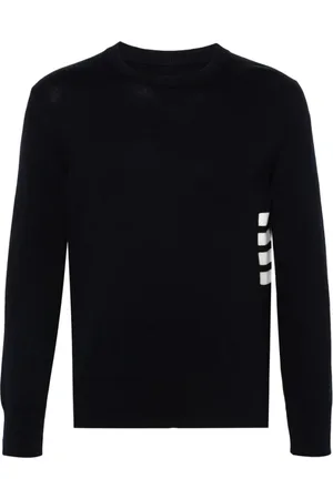Thom Browne Truien, Heren, Blauw, M, Katoen, Navy katoenen trui