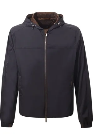MOORER Jassen, Heren, Blauw, M, Polyester, Navy Blauwe Gewatteerde Jas