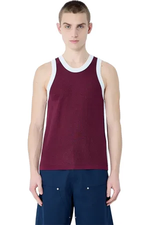 WALES BONNER Tops, Heren, Rood, L, Wol, Contrast Trim Rio Tank Top