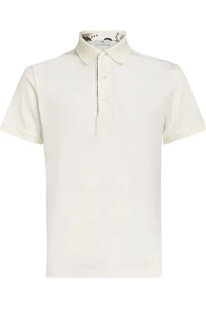 Etro Tops, Heren, Wit, L, Katoen, Polo Shirt
