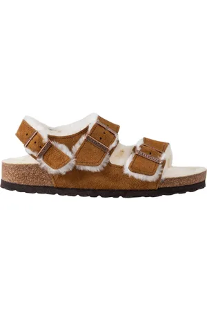 Birkenstock Schoenen, Dames, Bruin, 40 EU, Wol, Milano Shearling Sandalen