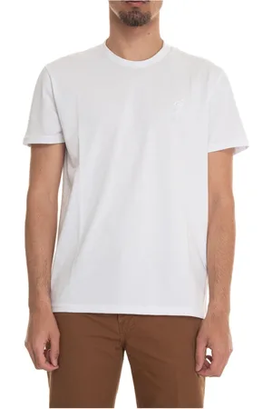 Hogan Tops, Heren, Wit, XL, Katoen, Logo Katoenen T-shirt met Korte Mouwen