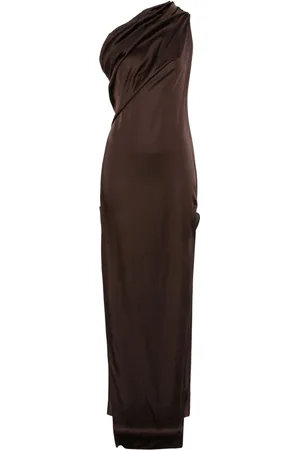 Rick Owens Kleedjes, Dames, Bruin, M, Arrowhead Maxi Jurk