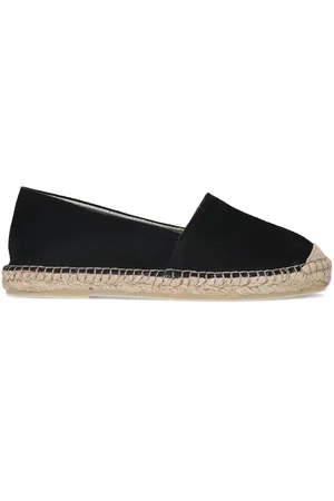 Manfield Schoenen, Dames, Zwart, 36 EU, Suède, Zwarte Suède Espadrilles