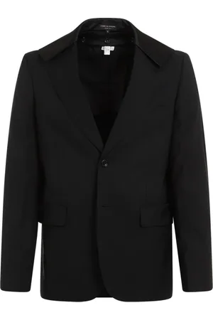 Comme des Garçons Jassen, Heren, Zwart, S, Wol, Zwart wollen jas met piek revers
