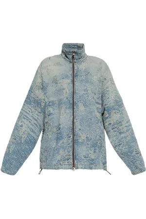 Diesel Jassen, Heren, Blauw, L, Denim, Blauw Denim Jas Stijlvolle Mode