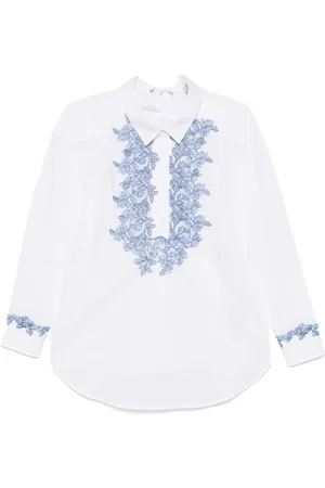 ERMANNO SCERVINO Blouses & Shirts, Dames, Wit, M, Witte blouse met plooien
