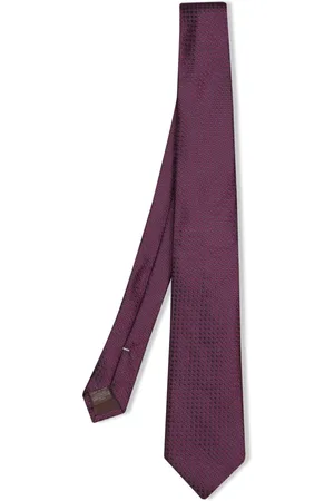 CANALI Accessoires, Heren, Paars, ONE Size, Geometrische Cirkel Zijden Stropdas