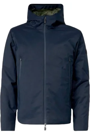 EA7 Jassen, Heren, Blauw, L, Polyester, Hooded Zipper Coat