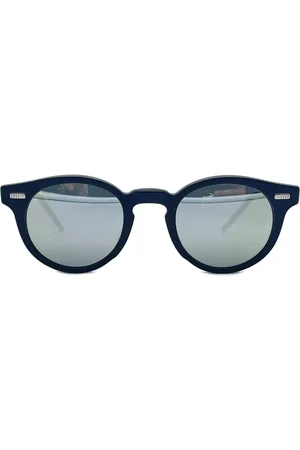 Thom Browne Accessoires, Heren, Zwart, ONE Size, Ronde Zonnebril