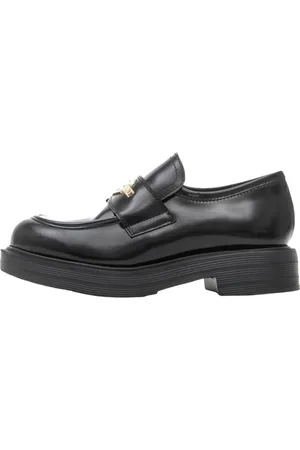 Moschino Schoenen, Dames, Zwart, 38 EU, Leer, Zwarte leren loafers