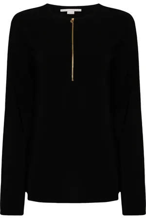 Stella McCartney Tops, Dames, Zwart, S, Iconische Top met Ritsdetail
