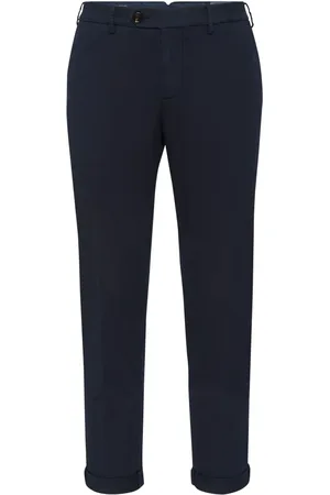 Brunello Cucinelli Broeken, Heren, Blauw, S, Katoen, Blauw Geverfde Broeken voor een Stijlvolle Look