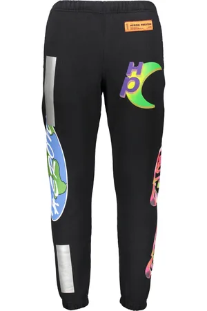 Heron Preston Broeken, Heren, Zwart, L, Katoen, Katoenen broek met logo-print